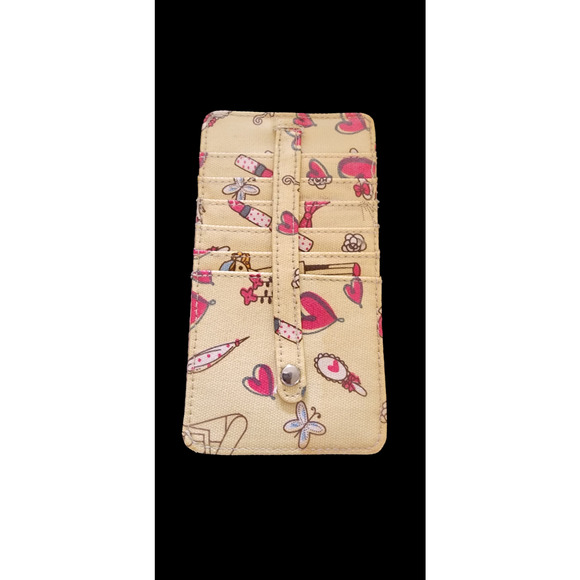 Super cute and fun card case wallet hearts heels lipstick - Picture 1 of 5